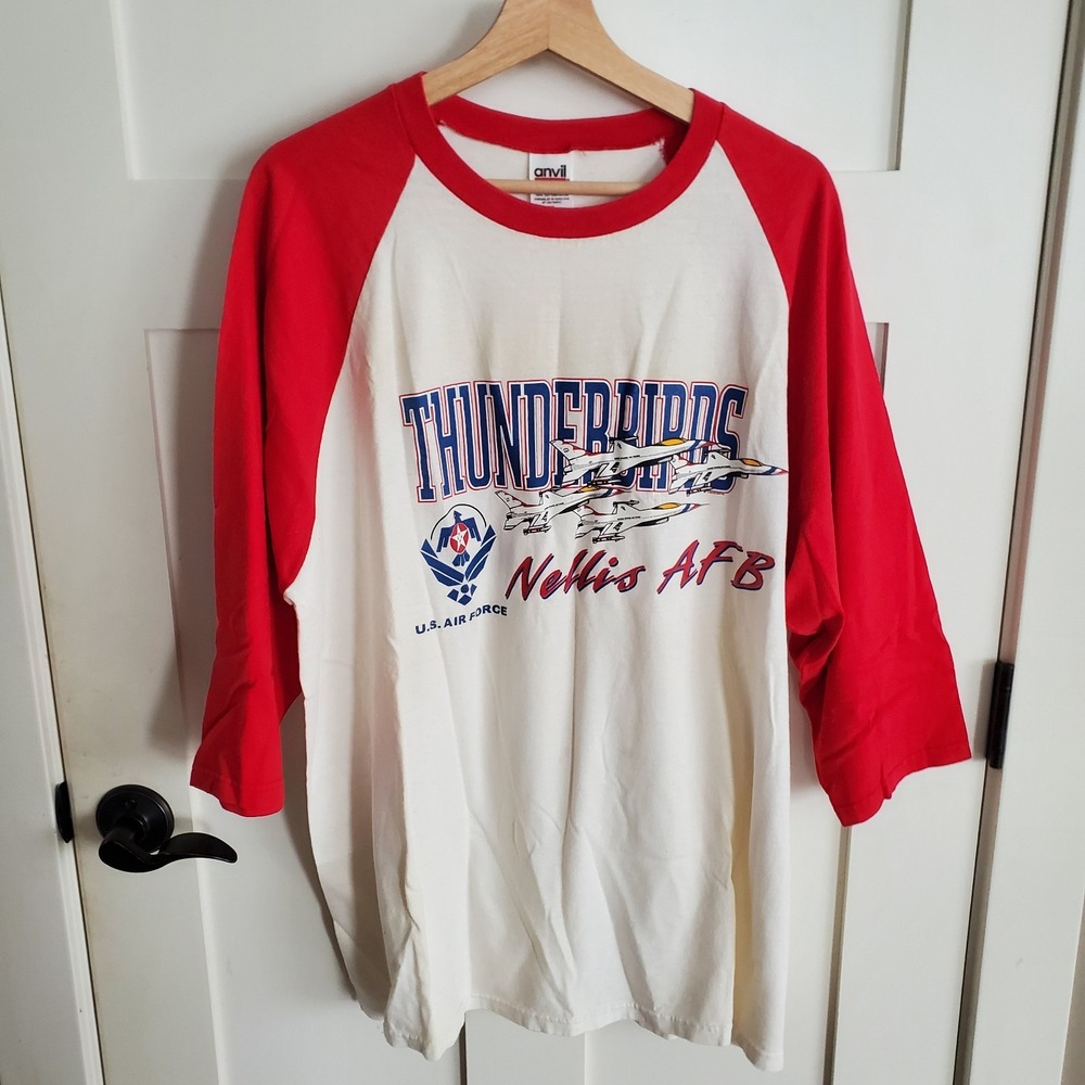 Vintage 90s USA Air Force Thunderbirds Mens XL T-Shirt Nellis AFB Rare Unique *